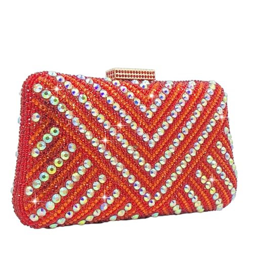 Pochette à rayures en V chic et mini sac de soirée aux reflets scintillants