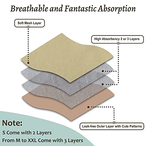 Grecle Washable Female Dog Diapers - Premium Reusable Diapers For Doggie In Heat - Highly Absorbent Dog Diapers Female For Pet Incontinence With Adjustable Snaps (Morandi, S) #TOP3