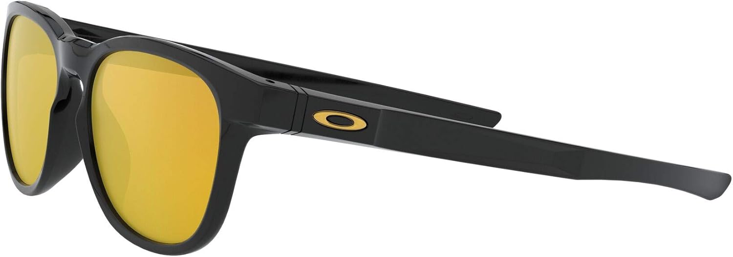 Oakley Men's Oo9315 Stringer Rectangular Sunglasses Polished Black/24k Iridium 55 Millimeters