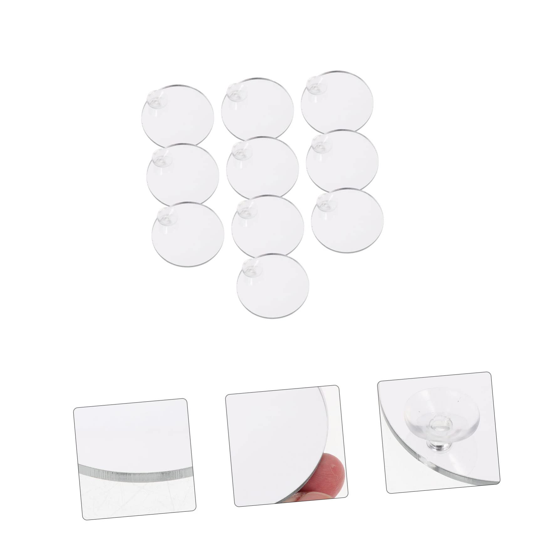 DOITOOL 30piezas Espejos Decorativos para Peces Betta Ventosas Espejos De Acuario De Doble Cara Accesorios para Decoración De Tanques De Peces Apto para Agua Dulce y Salada