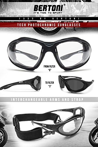 Motorfiets veiligheidsbril met anti-condensglazen – beugel verwisselbaar door elastiek by Bertoni Italy – FT333B