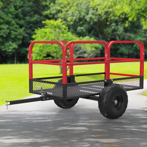 TrailBlaze Carretilla Utility Dump Trailer de acero para ATV con capacidad de 1700 lbs, remolque con lados removibles y llantas de 16" rojo y negro miniatura 5