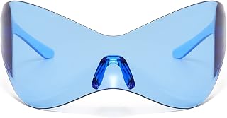 Futuristic Sunglasses for Men Women Oversized Wrap Around Shield Fashion Superhero Chic Mask Sun Glasses Shades