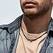 Galis Choker Necklace for Men - Black Leather Cord with Small Stainless Steel Bead Pendant, Stylish Mens Jewelry, Choker Surfer Necklaces, Gifts for Him - 17