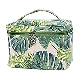 HOYOFO Makeup Bag Tropical Canvas Cosmetic Bags Travel Toiletries Storage Pouch Clutch Purse for Wom