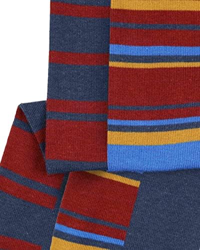 Men Bamboo Crew Socks Striped 2 Pairs Lg 7-11 Navy Multicoloured SeriouslySillySocks