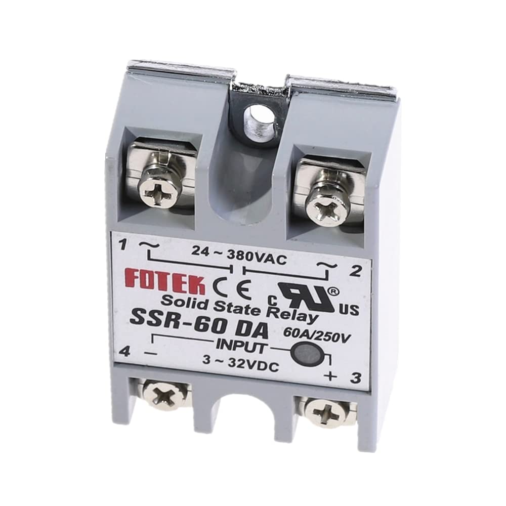Parti elettroniche 2 pz SSR-60DA 60A Modulo Relè A Stato Solido 3-32 V DC Ingresso 24-380 V CA