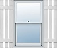 Vista 26 de Mid America - Persiana estándar de vinilo tipo revestimiento exterior de madera de 4 tablones de 14 pulgadas (1 par)