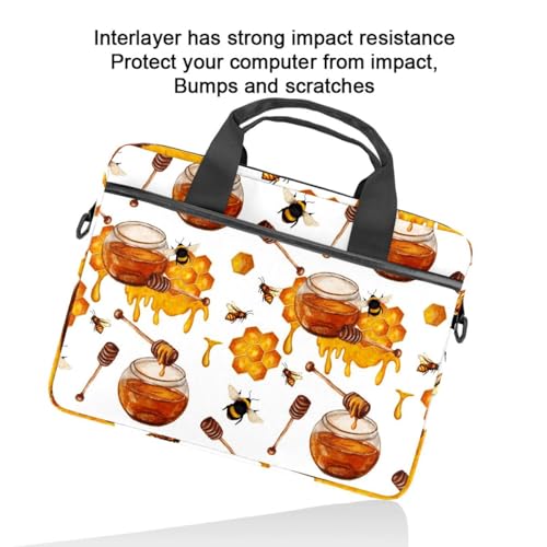 Maletín para laptop de 14 pulgadas con diseño de abejas multicolor 6