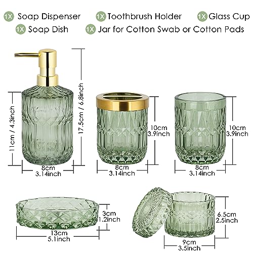 Juego de accesorios de baño verde para transformar el lavabo en un oasis de relajación y orden 4