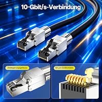 CNCOB RJ45 Netzwerk-Steckverbinder 4 Stück, 10 Gigabit, Werkzeuglos, Vergoldetes Kupfer, 22-26 AWG, für Gaming und Büro (CAT6 UTP Metal) – Ansicht 4