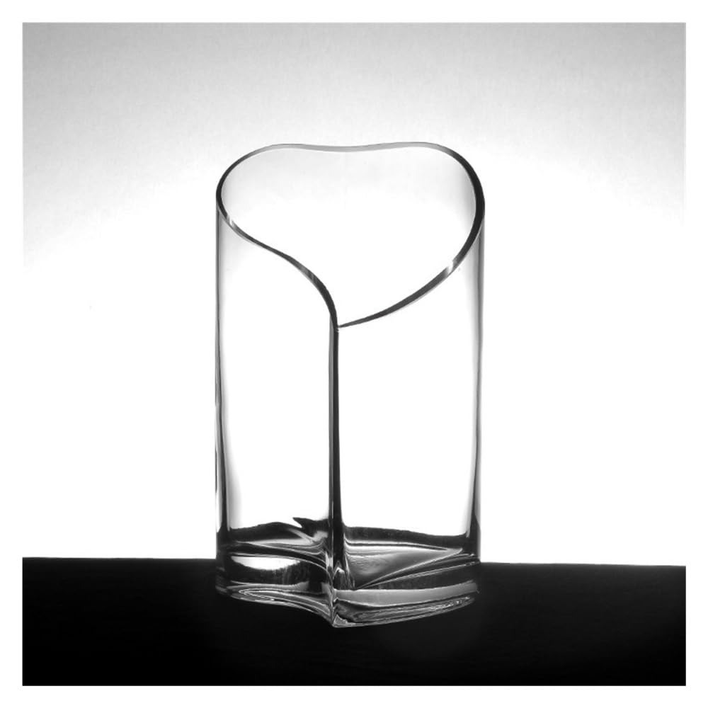 Aquarium Kleines Glas-Goldfisch-Aquarium for den Schreibtisch, Mini-Herz-Aquarium, 12,5 cm x 22 cm