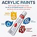 J MARK Painting Kit Includes Acrylic Paint Set, 8 x 10 in. Canvases, Brushes, Palette and More
