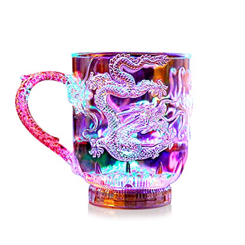 ASEOK Cambio de Color para Beber Vasos con LED 5 LED Luces de acrílico Plexiglás No zerbrechlich Agua Densidad Marble Textura PC de Material