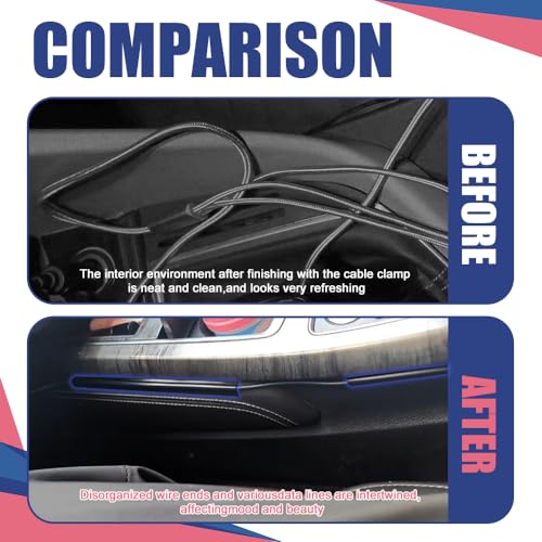 RGOAANC 4PCS Car Wire Sleeve, Car Concealed Wire Sleeve, Self-Adhesive Tubing Cable Hidden Protector, Car Accessories Automotive Power Cord Cover PVC Cable Sleeve for USB, Audio and Video Line