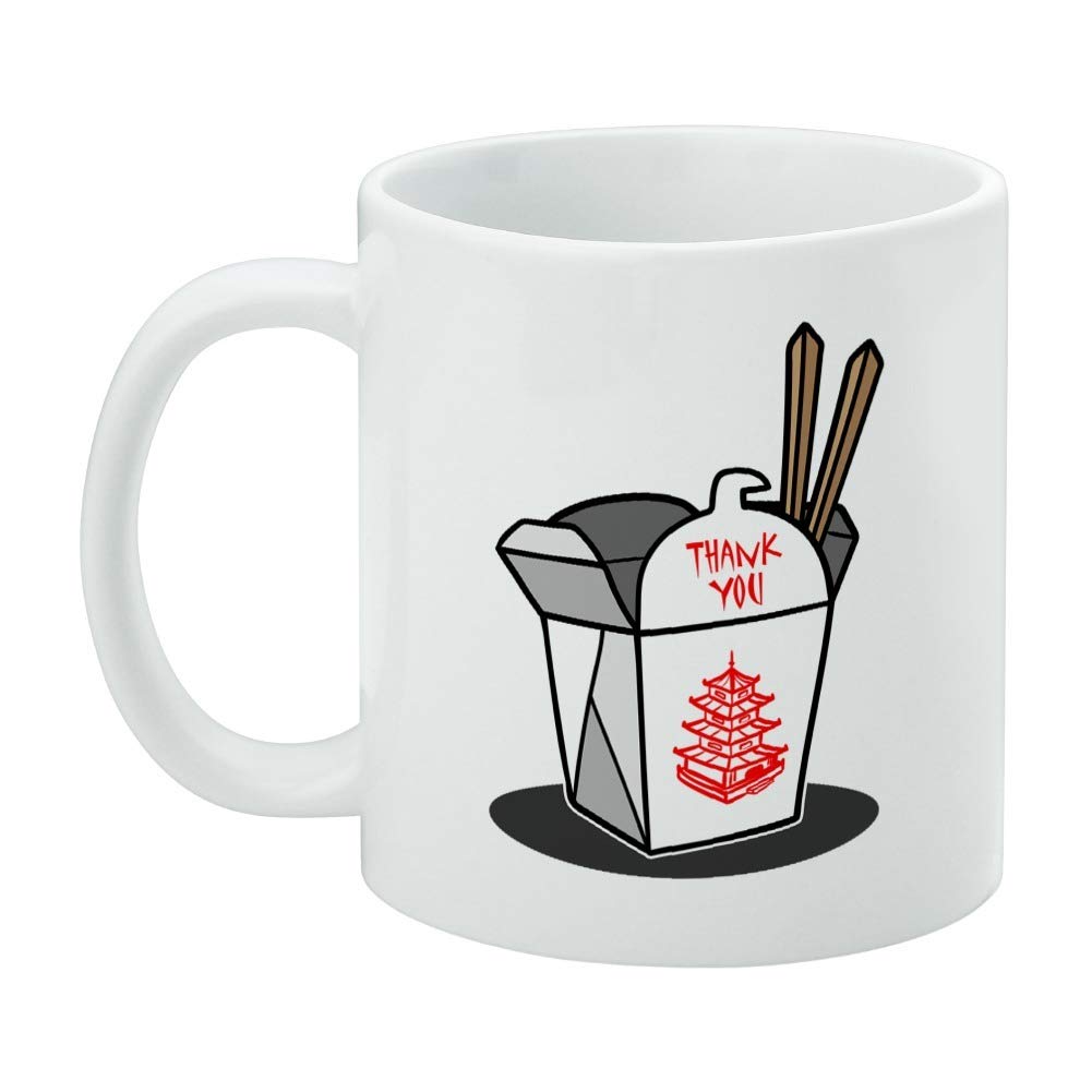 Amazon.com | Chinese Food Takeout Box with Chopsticks Ceramic Coffee Mug,  Novelty Gift Mugs for Coffee, Tea and Hot Drinks, 11oz, White: Coffee Cups  & Mugs