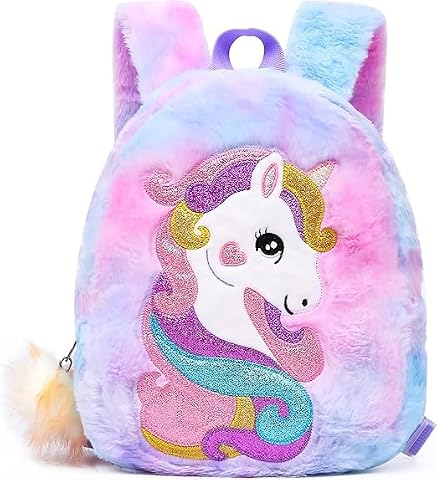 Unicorn Plush Backpack for Girls 3-6 Years