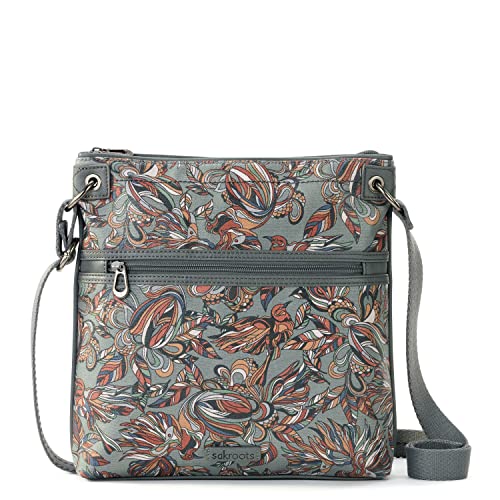 Sakroots Flat Cross Body, Grey Treehouse