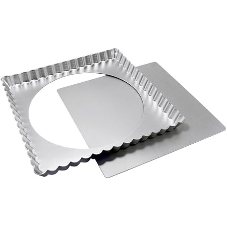 Fat Daddio's 12 Inch x 12 Inch x 1 Inch Square Tart Pan with Removable Bottom