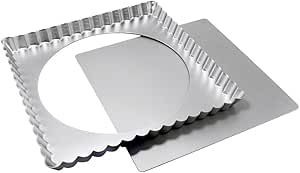 Fat Daddio's 12 Inch x 12 Inch x 1 Inch Square Tart Pan with Removable Bottom