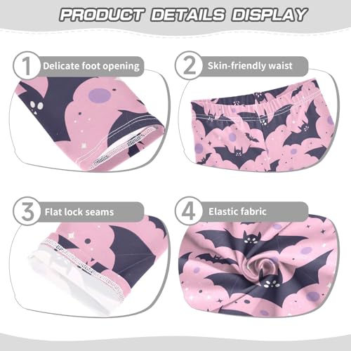 Cute Bats Halloween Girls Leggings Soft Stretch Workout Yoga Dance Pants for Kids Casual Tights3