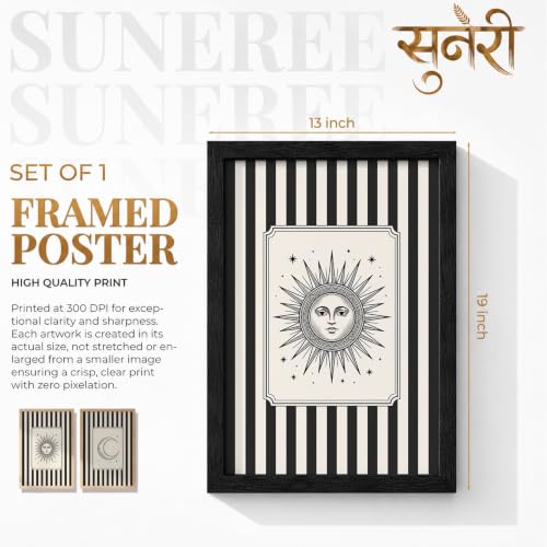 Image of Suneree Modern Wall Art Frame Set of 2 | Premium Minimalist Aesthetic Decor for Living Room, Bedroom & Office (Art 18, 13x19 Inches)