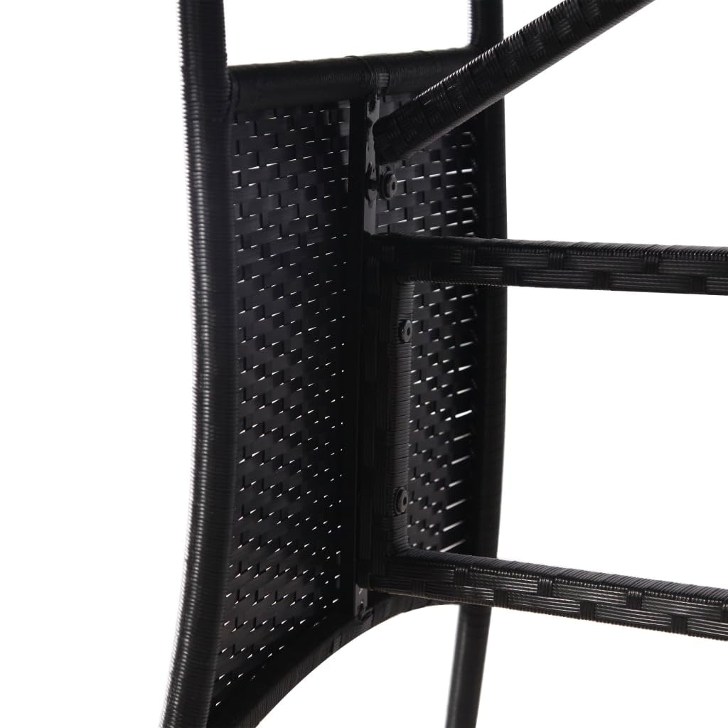 vidaXL Table de Jardin Noir 80x80x74 cm Résine tressée