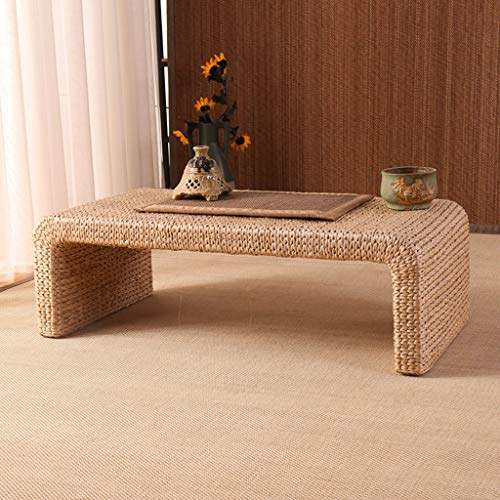 Table basse paille rectangulaire compacte pour salon café et étude - 4