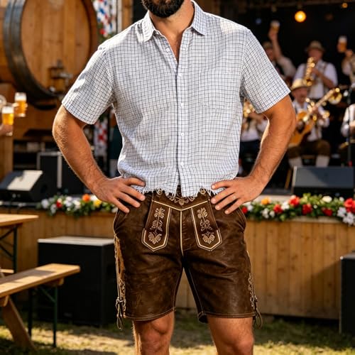 Camisa de ocio para hombre a cuadros transpirable para el calor 7
