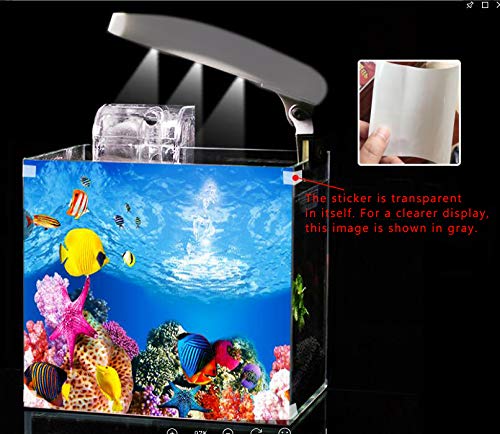 image for POPETPOP Aquarium Background Sticker,3D Double-Sided Adhesive Wallpape