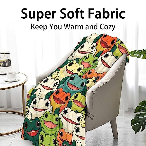 Frog Throw Blanket for Baby - 30x40 Inches Lap Size - Soft Fluffy Cozy Blankets Gift - Colorful Novelty Blanket Throws for Couch, Work