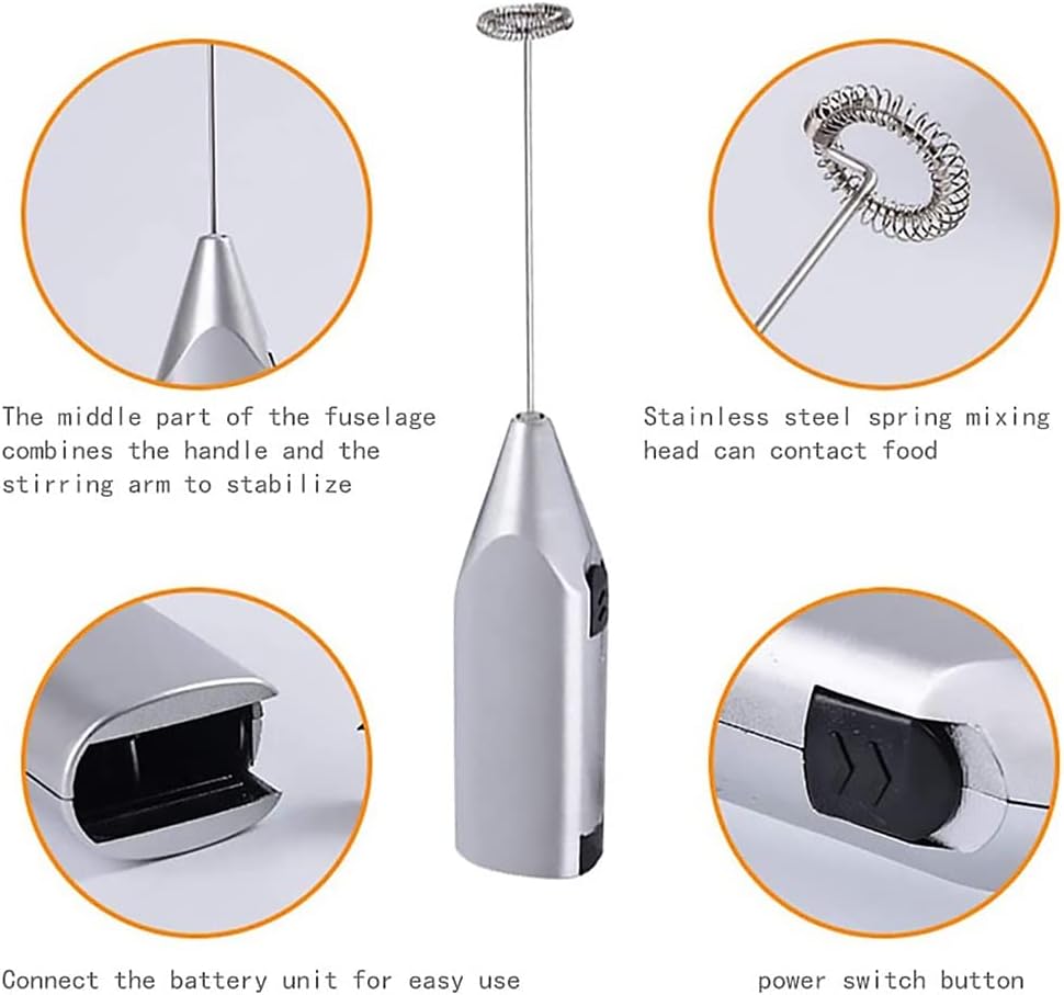Electric Milk Frother Kitchen Tools Drink Foamer Whisk Mixer (Color : A Size : As the picture shows)
