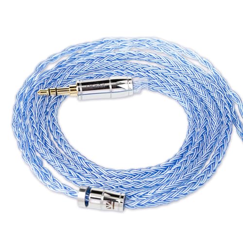KBEAR ST18 IEM Cable Colorful Single Crystal Copper in Ear Monitor Cable with 3.5mm Gold-Plated Plug for KZ ZS10PRO/ZS10PROX/ZSN PRO/EDX PRO/DQS/ZAR/ZAS/PR2/ZSX (Blue, 2 Pin-C)
