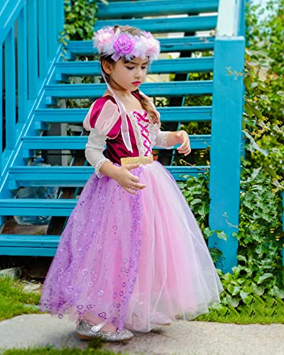 Disfraz princesa morado para niñas 6-7 años miniatura 2