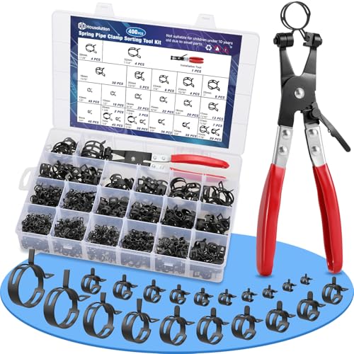 Housolution 400 Piezas Abrazaderas de Manguera de Resorte 6-35mm 20