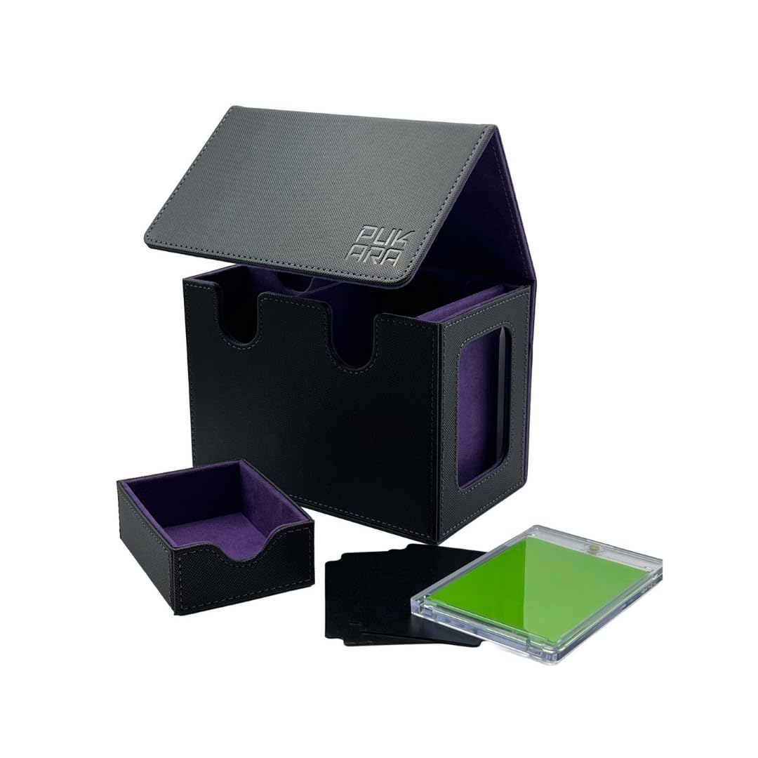 PUKARA Commander Card Deck Box for MTG. Card Storage with Magnetic Closure, MTG Deck Box, Includes 100 Card Sleeves, Dividers