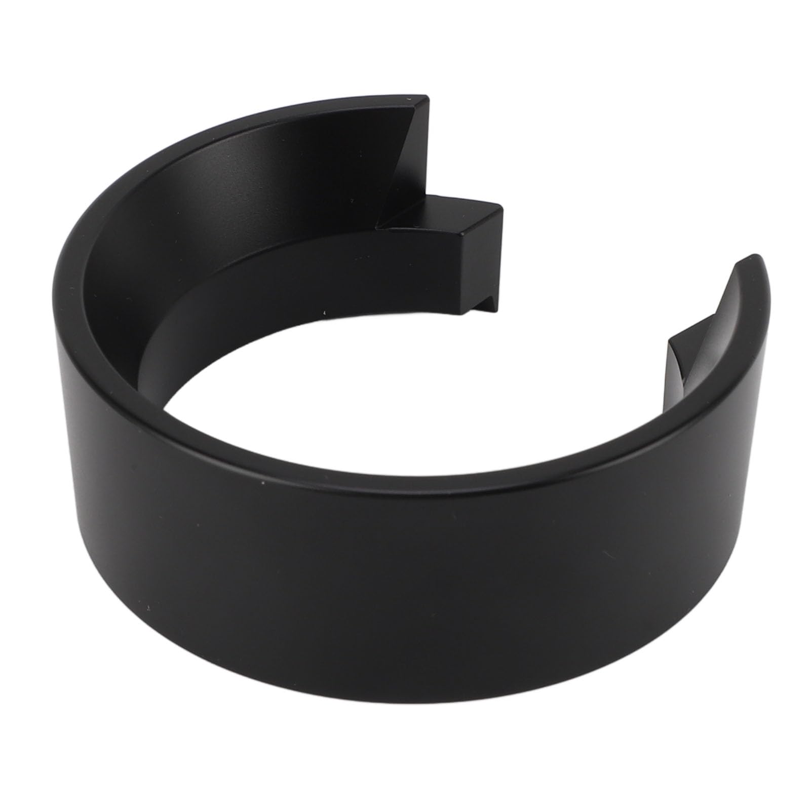 Soporte para portafiltro de café de 58 mm con embudo dosificador, soporte de prensado de aleación de aluminio para máquina de espresso, herramienta ajustable para barista con base (Negra)
