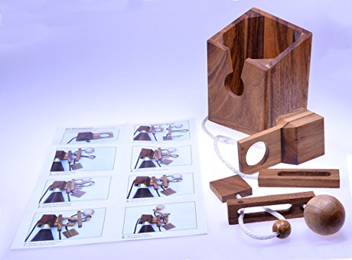 LOGOPLAY Mini Bottle Safe, Extra for Small Bottles, Bottle Puzzle, Thinking Game, Puzzle Game, Patience Game, Logic Game Made of Fine Wood in Small Format Design - Image 3