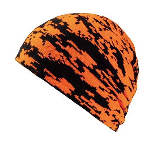 K & S Wendemütze Jagd Orange Signalcamo/Olivgrün Sichtbarkeit Drückjagd Treibjagd Beanie Mütze