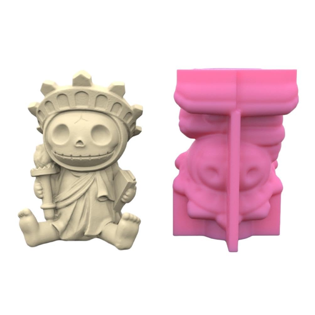Moule silicone crâne géométrique à facettes pour pot de fleur et gypse Halloween