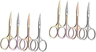 Beavorty 8 Peças Tesoura De Aliciamento Masculina Para Barba Bigode Tesoura Facial Tesoura De Aço Inoxidável Aparador De Sobrancelha Tesoura Para Barba Nariz Cabelo Titânio