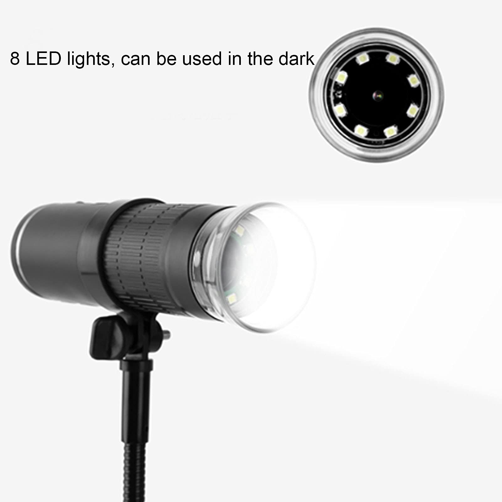 Pongnas Mini-Vergrößerungsmikroskopie, Tragbares Tragbares, Flexibles WLAN-Digitalmikroskop, 50-1000-fache Kamera mit 8 LED-Leuchten, 1080P HD-Pixel Zur Beobachtung