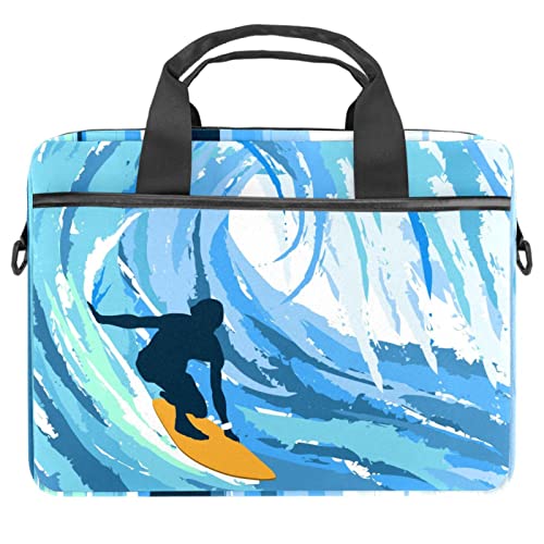 Sac à bandoulière pour ordinateur portable 13 à 14.5 pouces bleu et multicolore