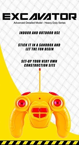 Remote Control Toy Excavator Construction Vehicle TG643 – 7 Channel Full Function RC Excavator Toy for Boys & Girls - with Lights & Sounds by Think Gizmos (Trademark Protected)