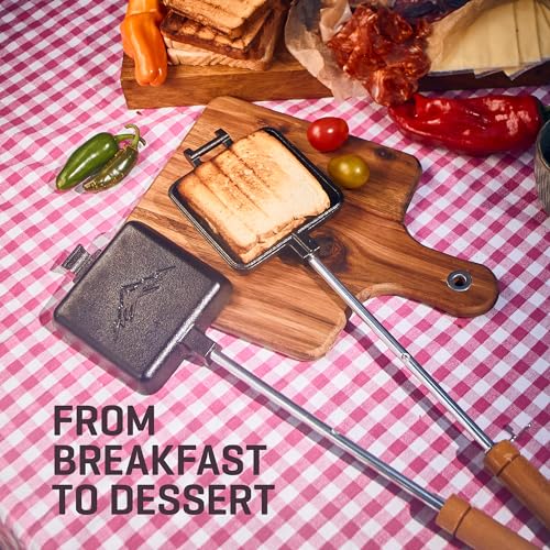 Uno Casa Pie Iron Sandwich Maker - Cast Iron Sandwich Maker with Recipe Book | Pudgy Pie Maker with Handle Extension | Heavy Duty Cast Iron for Outdoor and Camping Adventures - Image 9