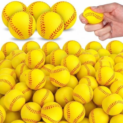HyDren Paquete de 200 pelotas de sóftbol antiestrés a granel, regalos de fiesta de cumpleaños, bolsas de regalo, bolas deportivas de espuma para escuela, carnaval, fiesta deportiva (4 cm)