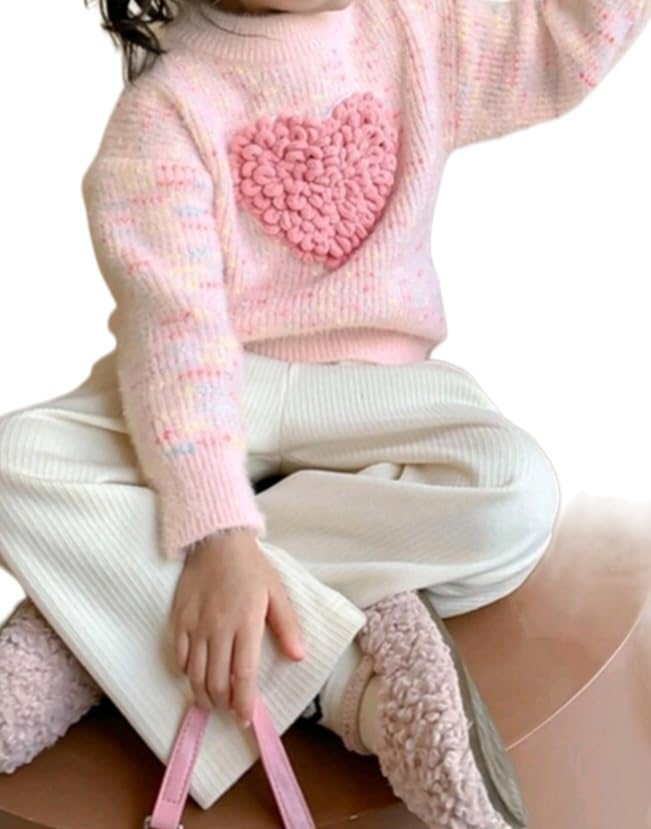 Toddler Girl Love Long Sleeve Sweaters, 3D Design.2