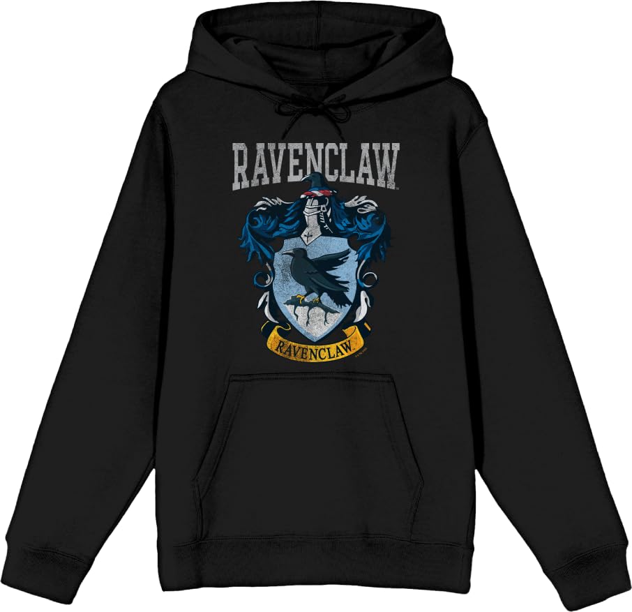 Bioworld Harry Potter Ravenclaw Crest Long Sleeve Unisex Adult Hooded Sweatshirt