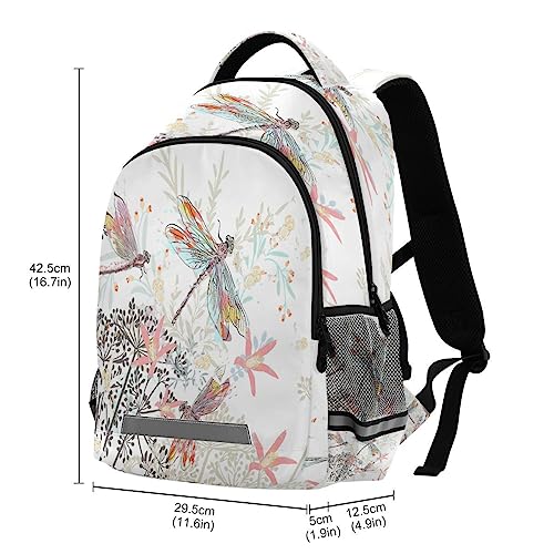 Sac à dos imprimé aquarelle libellule imperméable et décontracté