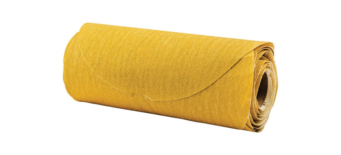 Norton 07660749242 Stick & Sand Disc Roll, 6 in Dia, Coated, P150 Grit, Fine, Aluminum Oxide Abrasive, No-Hole - Pack of 50